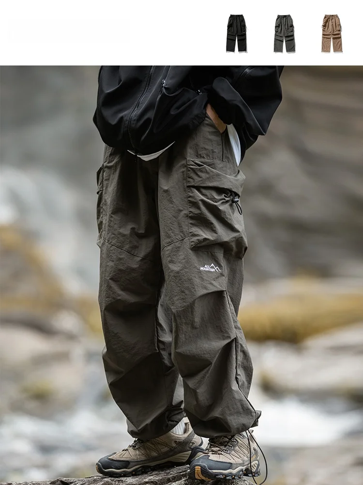 

Ретро-рабочие брюки для мужчин, свободного кроя, для горного туризма, универсальные, водонепроницаемые, дышащие, для походов и кемпинга