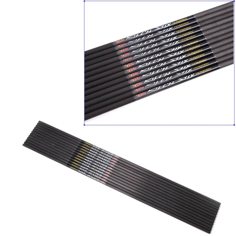 

30pcs Traditional ID 9.8mm 32inch Spine 200 250 300 350 400 Pure Carbon Arrow Shafts For Recurve Compound Traditional Bow