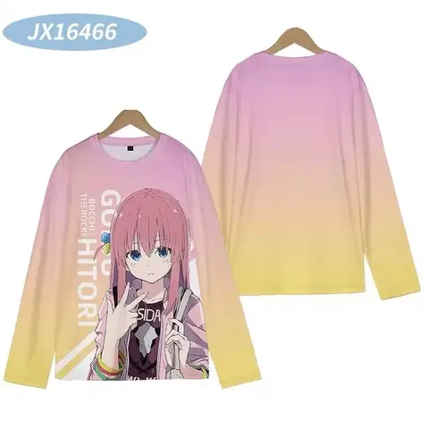 Anime Manga T-shirts Bocchi The Rock 3D-tryck Streetwear Herr Kvinnor Mode Överdimensionerad Långärmad T-shirt Barn T-shirts Toppar Kläder 10 best sales anime t-shirt manga - №4