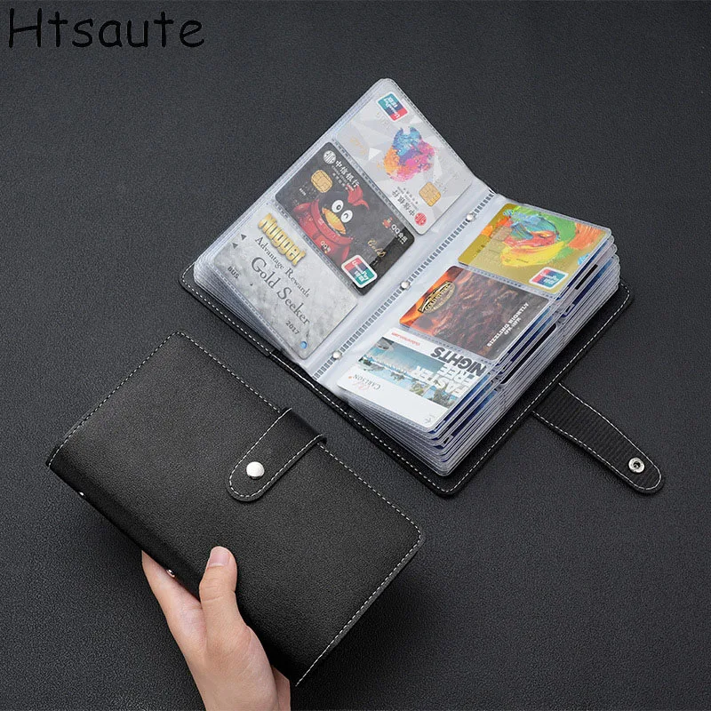 

96 Bits Credit Card Holder Business Bank Card Pocket PU Large Capacity Card Cash Storage Clip Organizer Case ID Holder Pouch