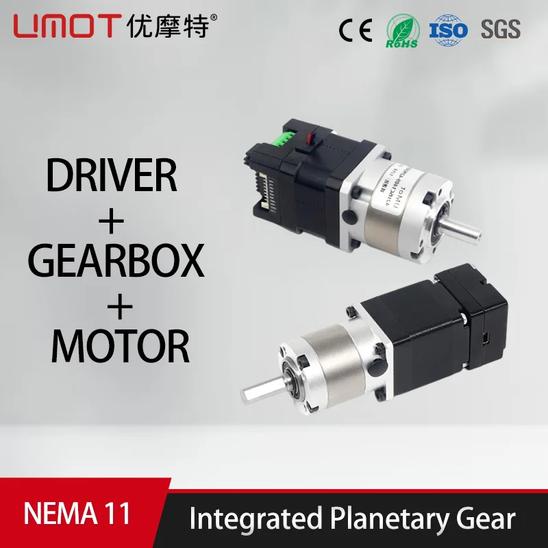 Umot Nema11 High Precision Reduction Stepper Motor Two-Phase Open-Loop with Integrated Planetary Gearbox Pulse Drive Control