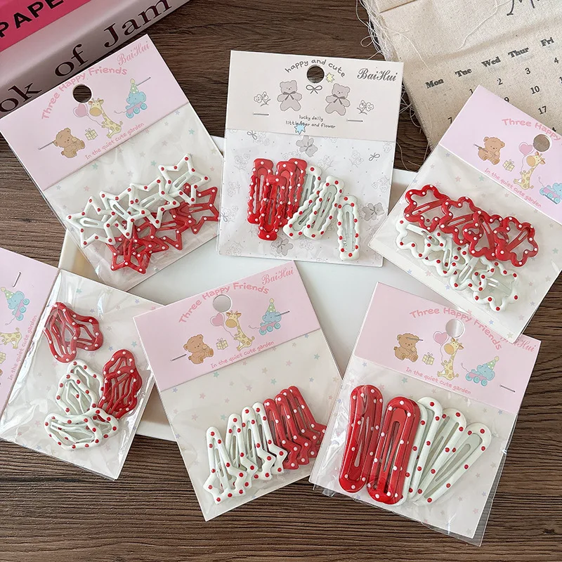

2026 Cute Red Dot Hairpins Girls Children Kids Bangs Hair Clips Pins Barrettes Accessories Hairgrips Headdress Headwear Ornament