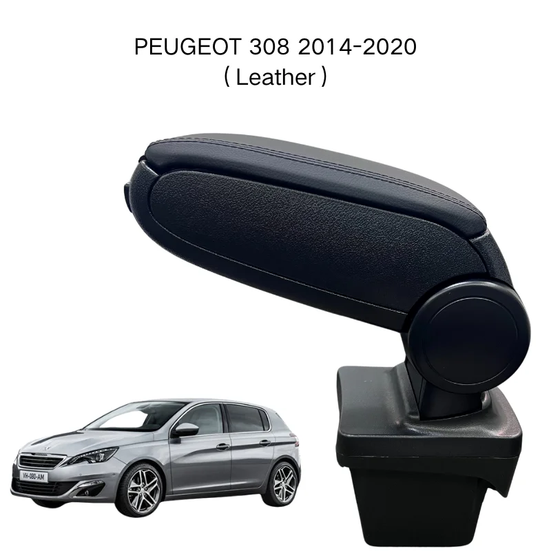 

Armrest For PEUGEOT 308 2014-2020 Leather Custom Fit Center Console Storage Box Vehicle Accessories Comfortable Driving Premium