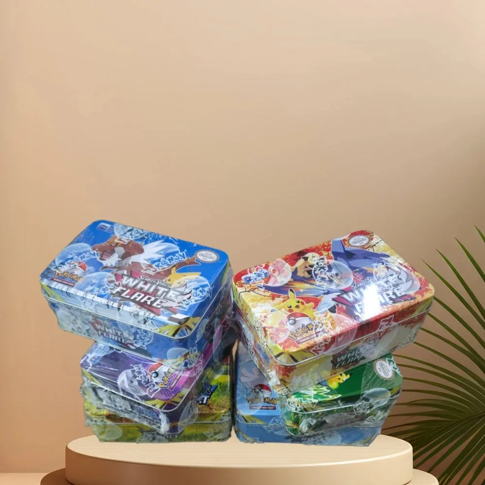 Lo último de 42 Uds./1 caja de tarjetas bancarias de Pokémon, juguete para niños, caja de Metal de hierro, juego de batalla, cartas comerciales, tarjetas de colección, regalos de Pikachu