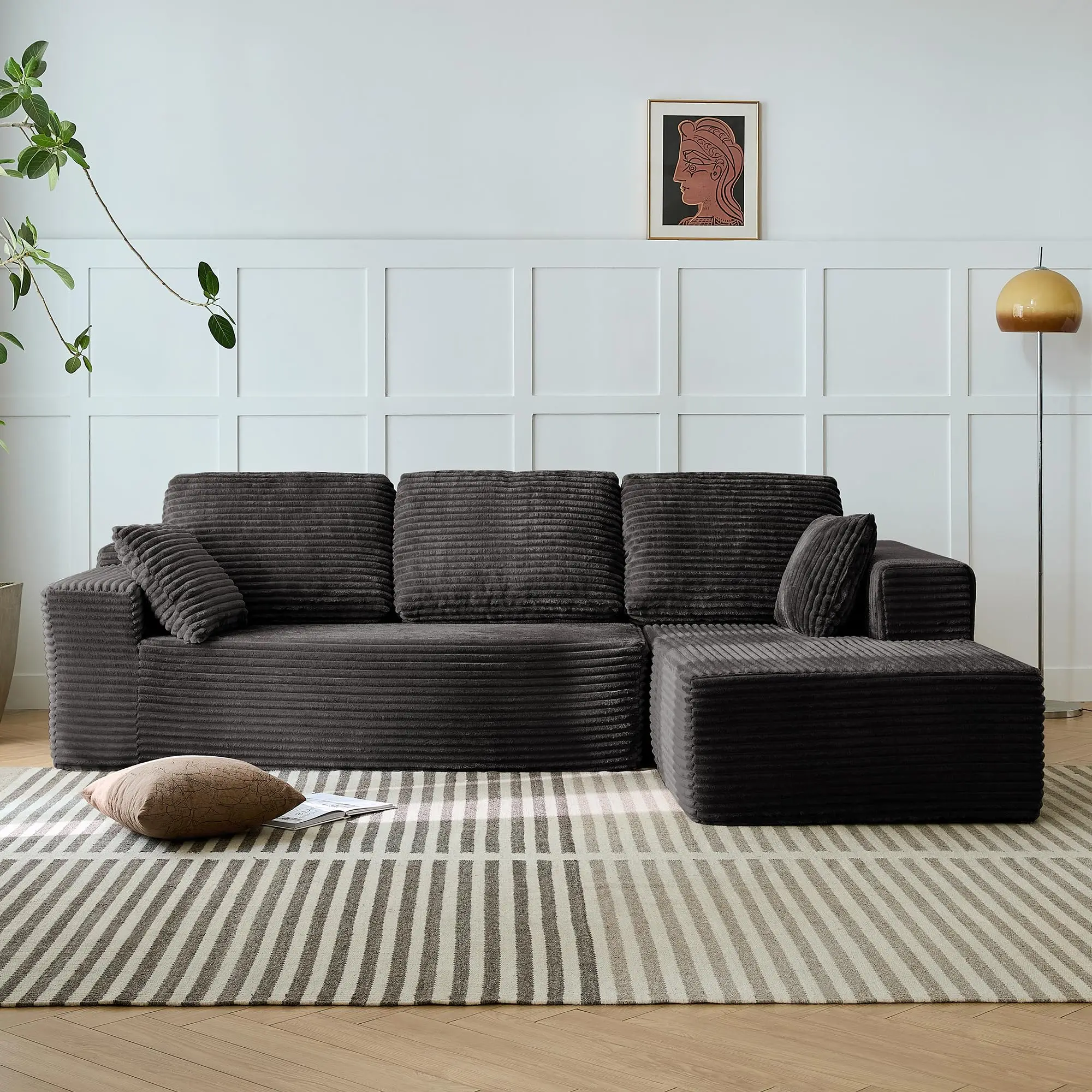 Vacuum Compression Furniture Set Living Room Modern Sofa Box Packaging Wholesale L Shape Convertible Sofa Bed Combination Type