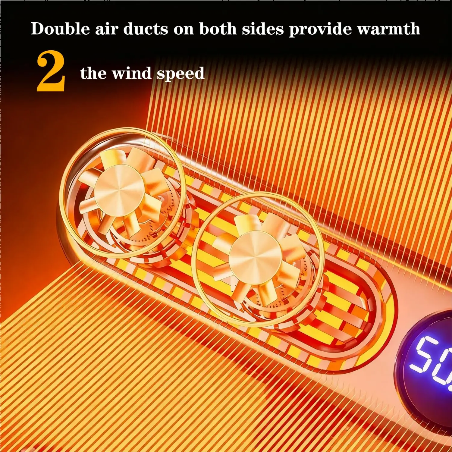 12V/24V Display Temperature Car Heater Portable Defogger Defroster Heater Fan 150W Dryer Windshield Defogger Accessories