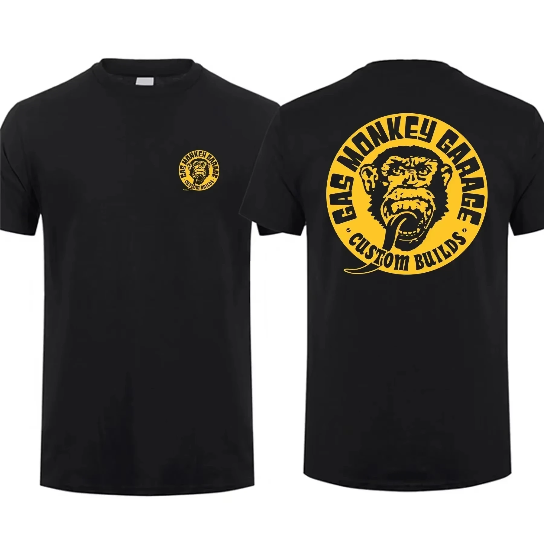 2026 Neue Erstaunliche T-Shirts für Männer, Lässiges Oversized-Shirt mit Gas Monkeys Garage Hot Rods Circle Logo, Limitierte Doppelseitige Ausführung – Detail 2