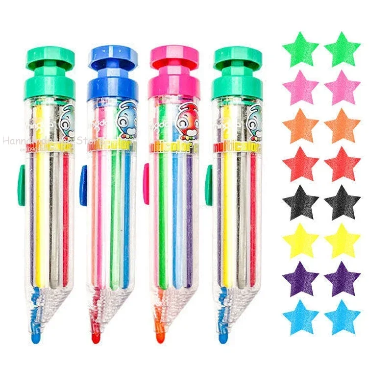 Multifunctional Push Crayon Multicolor Press Graffiti Pen Children Student Drawing Stationery Office Accessories School Supplie