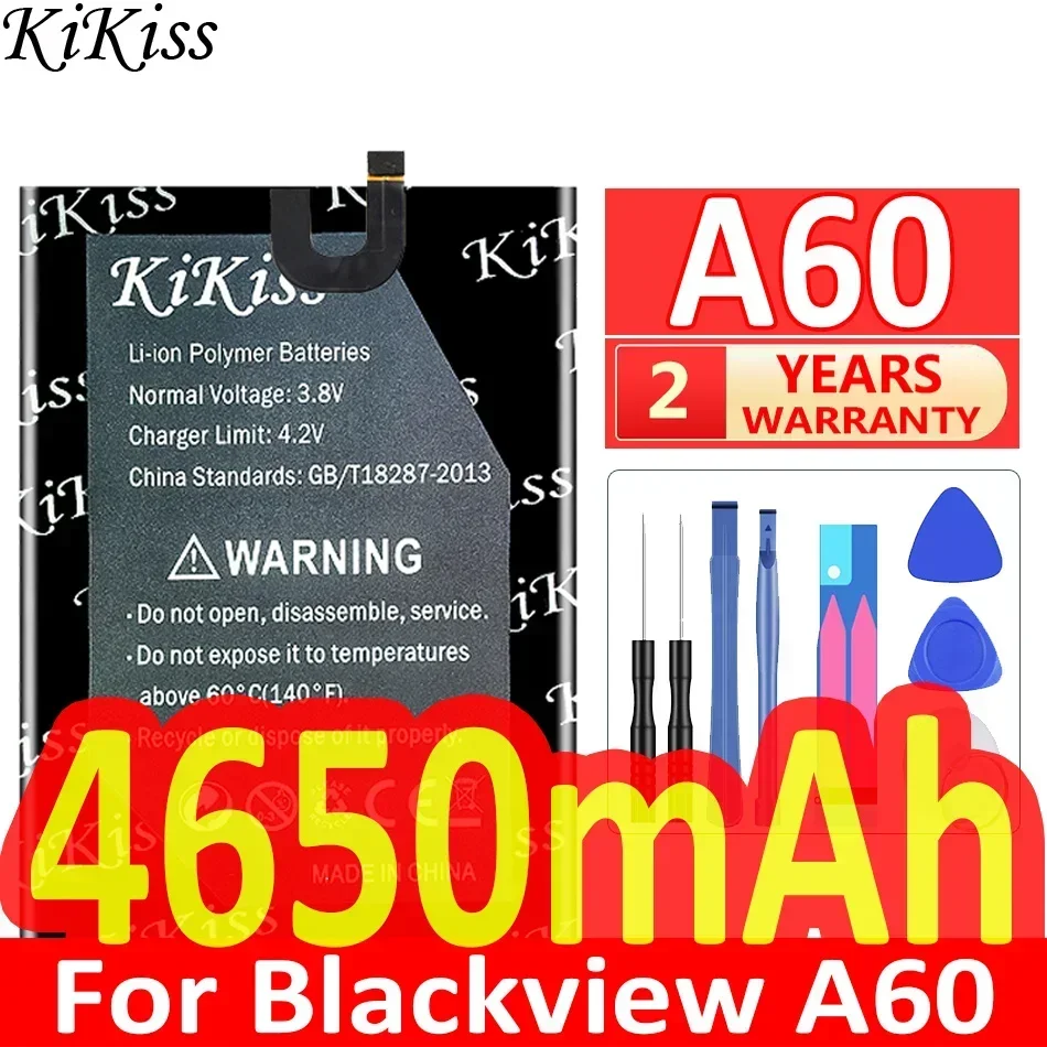 

4650mAh KiKiss Powerful Battery For Blackview A60 A 60 Smart Mobile Phone Li-ion Battery + Free Tools