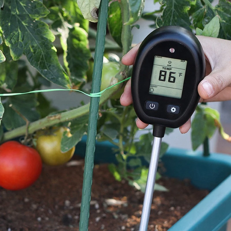 5 In 1 Soil Meter MOIST/NUTR/PH/LIGHT/Temperature Meter Digital Monitor For House Plants Garden Lawn Farm