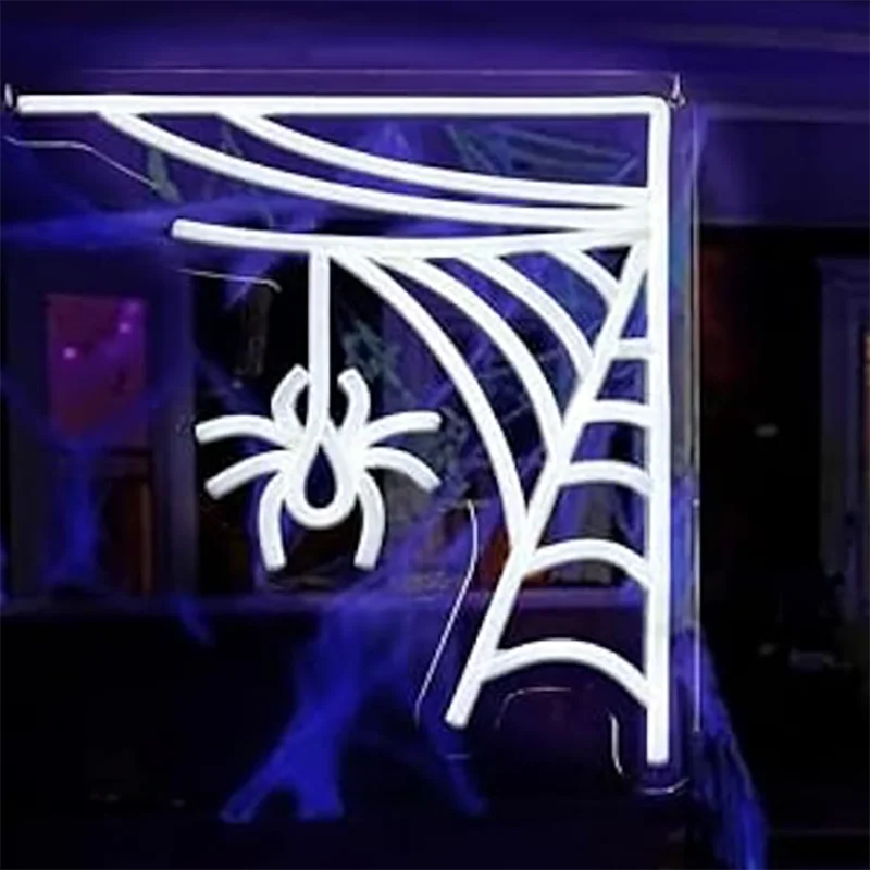 

Хэллоуин паутина неоновая вывеска Настенный декор подходит для украшения Хэллоуина вечерние светодиодный светильник с регулируемой яркостью также подарок для друзей