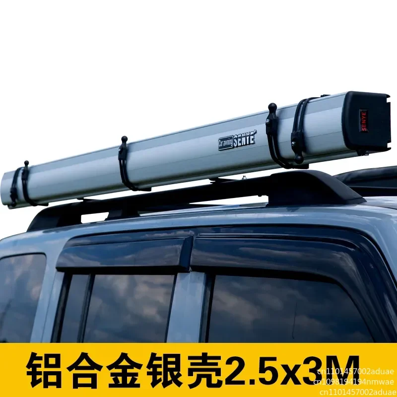 

Корпус из алюминиевого сплава, водонепроницаемый и солнцезащитный навес для автомобиля, боковая палатка, черный резиновый боковой навес для кемпинга автомобиля