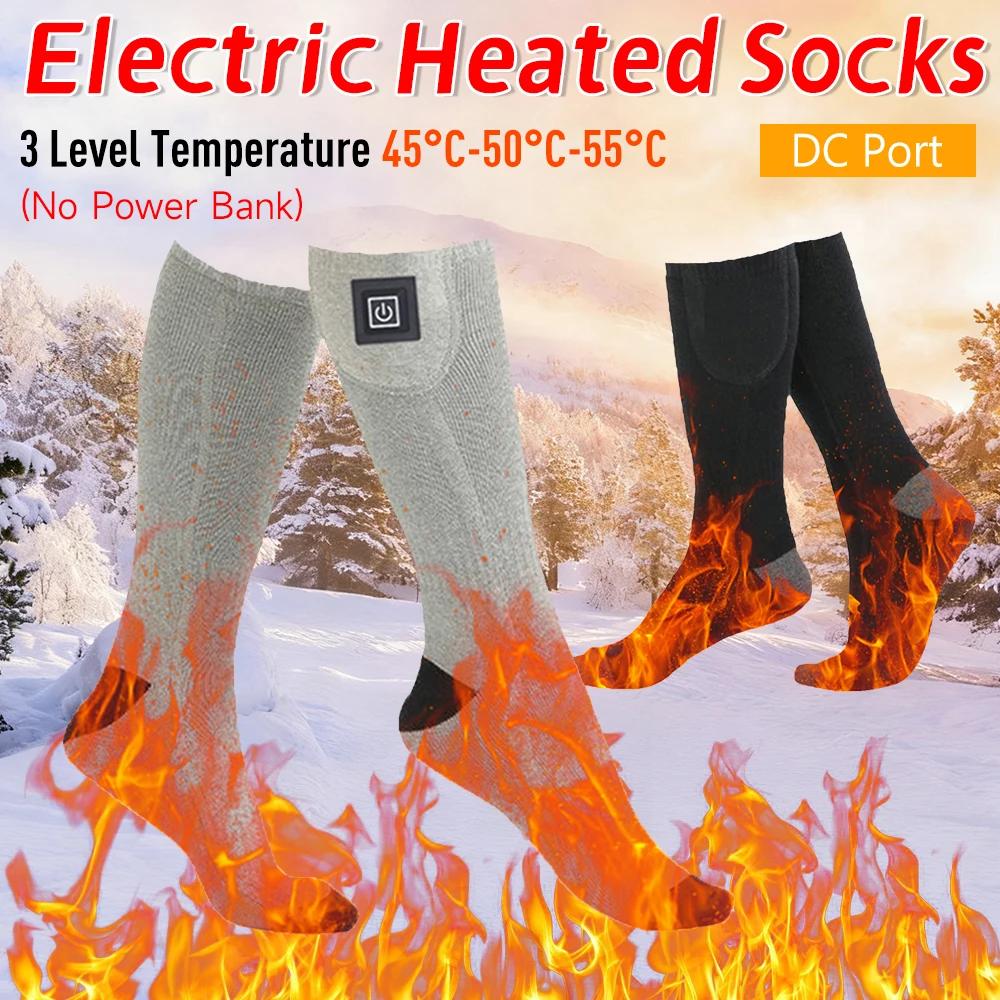

Winter Heated Socks Rechargeable Electric Heating Socks for 3 Level Heated Socks Warmth Outdoor Heated Boots Snowmobile Ski