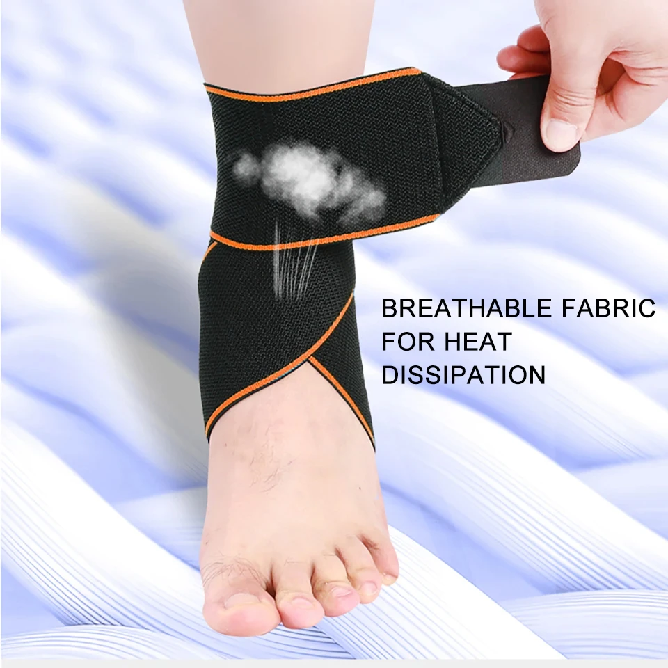 1PCS Professional Sports Ankle Strain Wraps Bandages Elastic Weave Ankle Support Brace Protector For Fitness Running Basketball