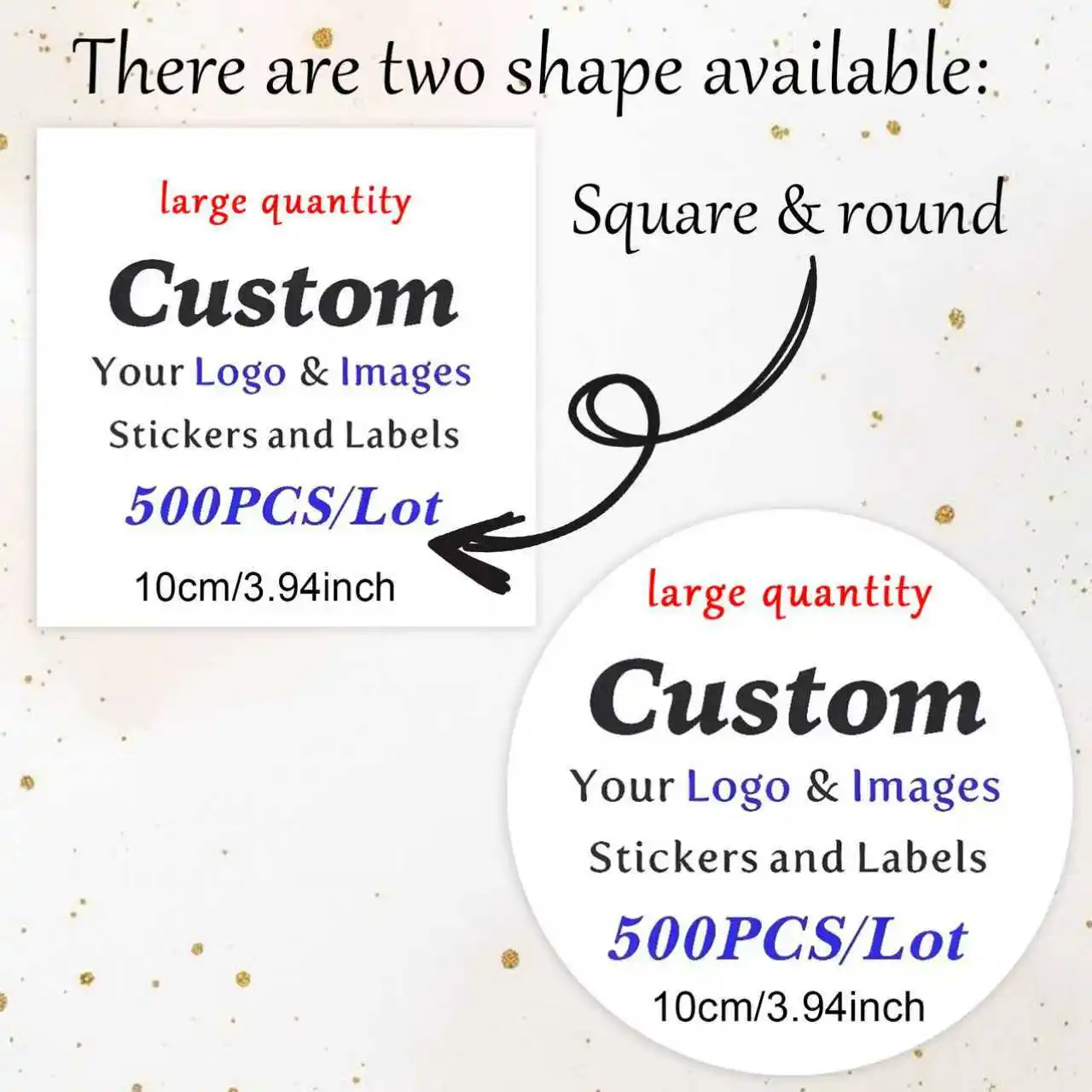 500 قطعة من الملصقات الشخصية المخصصة (للحفلات الزفاف والمعمودية والحفلات وتغليف الهدايا)