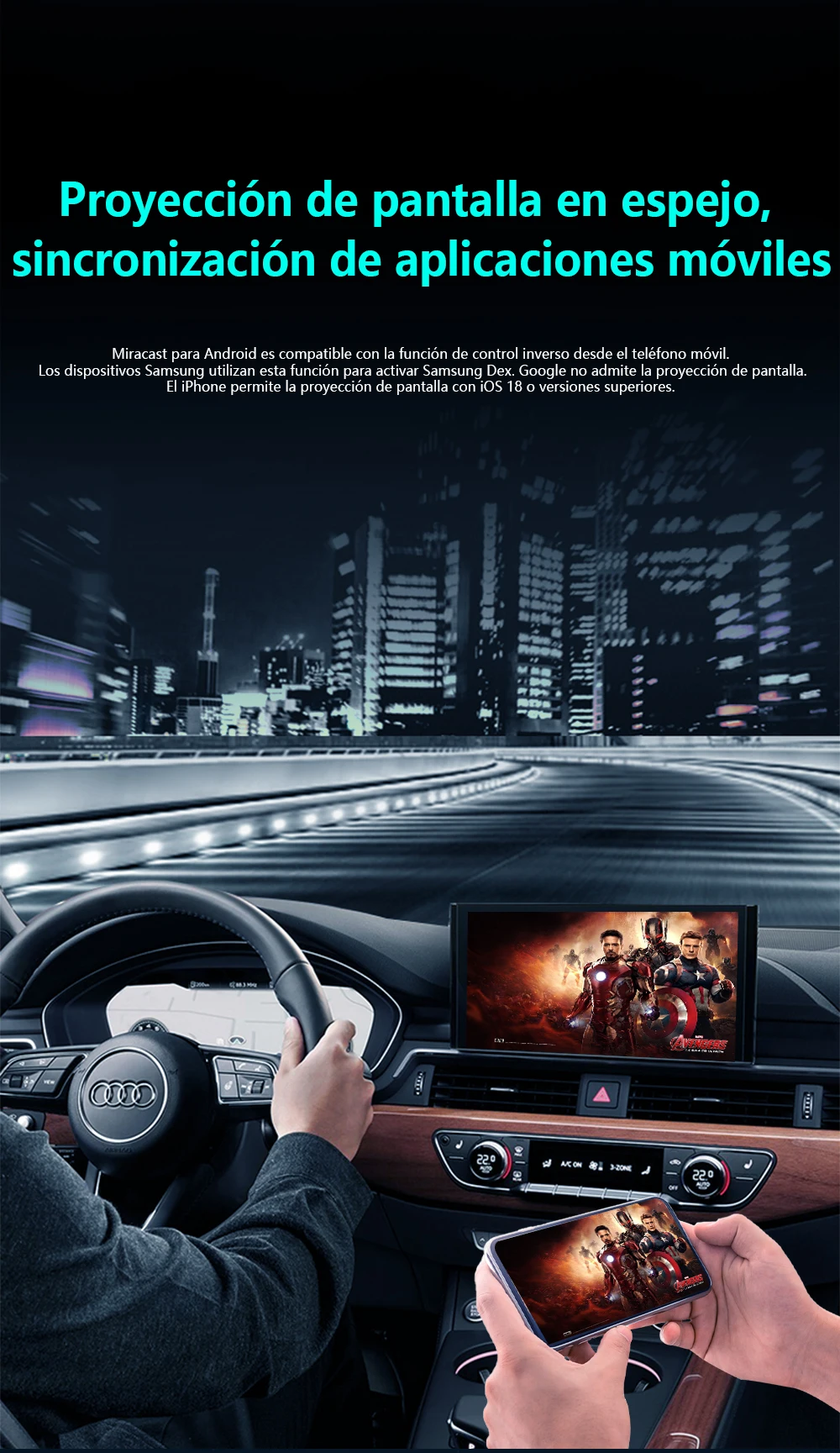 4-in-1 Kabelloser Carplay-Adapter, Multifunktions-Dongle für Carplay/Android Auto/Airplay/Mirror Link, Plug-and-Play WLAN 5GHz Kompatibel mit 98% aller Autos mit Original-Carplay ﻿ – Detail 5