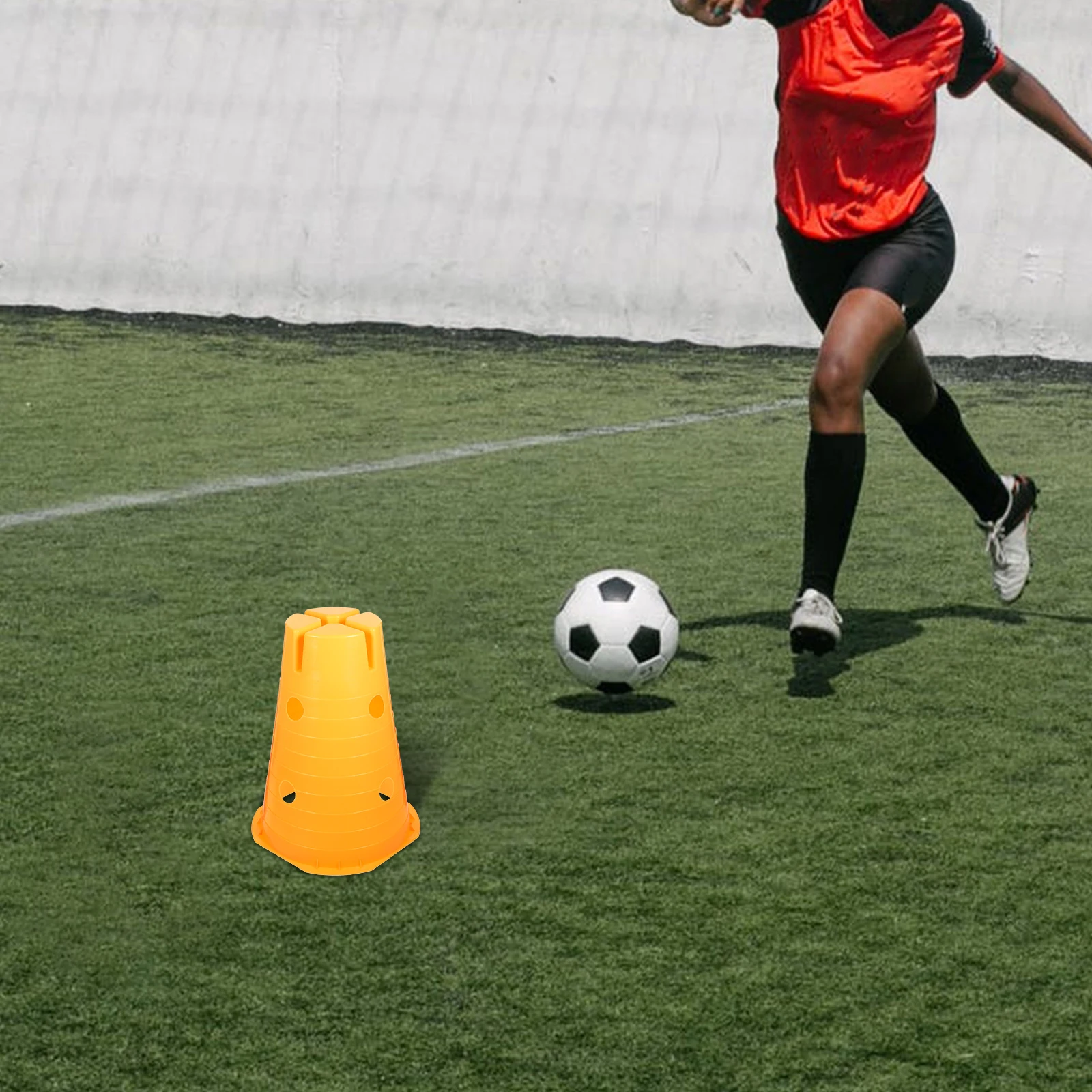

32cm Yellow Soccer Cones Football Training Equipment Durable PE Material Compact Marker Cones Stackable Sports Training Tool