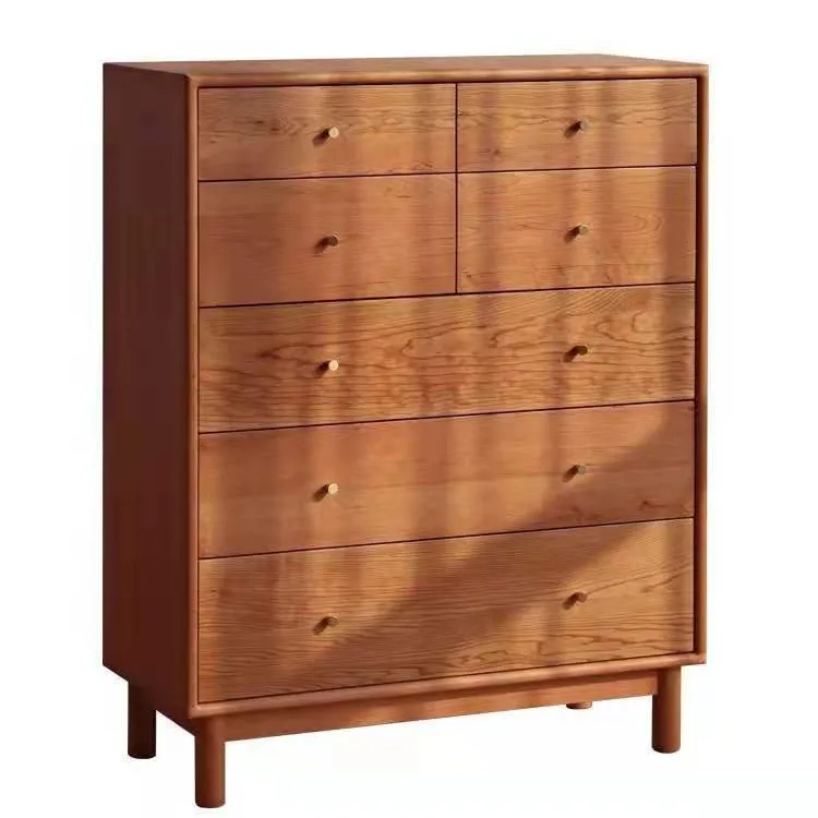 

Nordic Cherry Chest Bedroom Solid Wood Locker White Oak Drawer