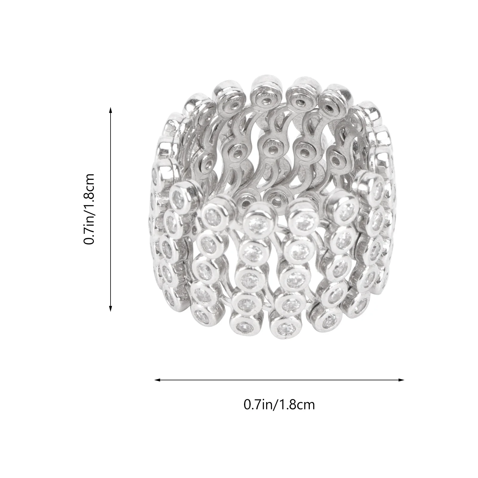 قابل للتحويل في 1 قابل للتمدد حجر الراين مطعمة خاتم فضي حجر الراين سوار خاتم للنساء مجوهرات اليد ملابس يومية للحفلات #6