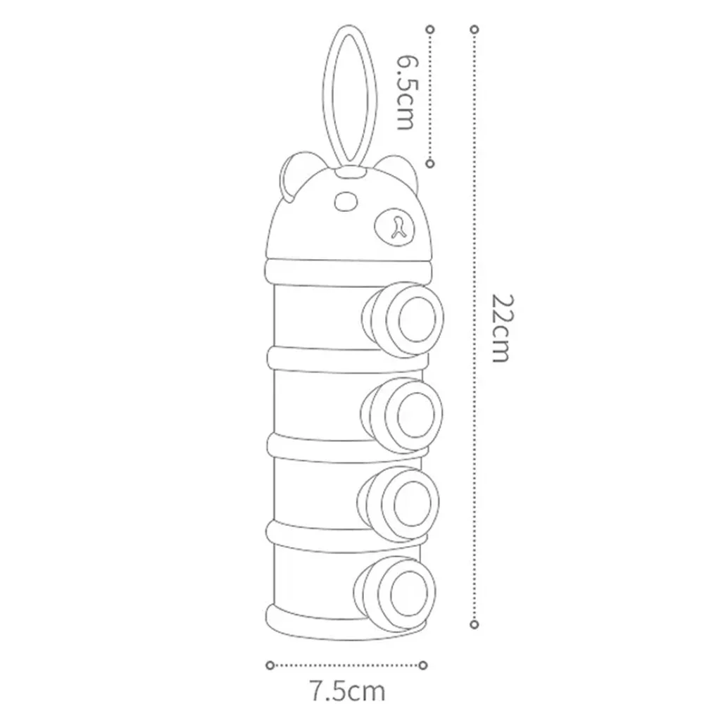 4 Layer Bear Style Portable Milk Powder Box Multiple Openings Cereal Cartoon Infant Baby Food Storag Box Toddle Snack Container