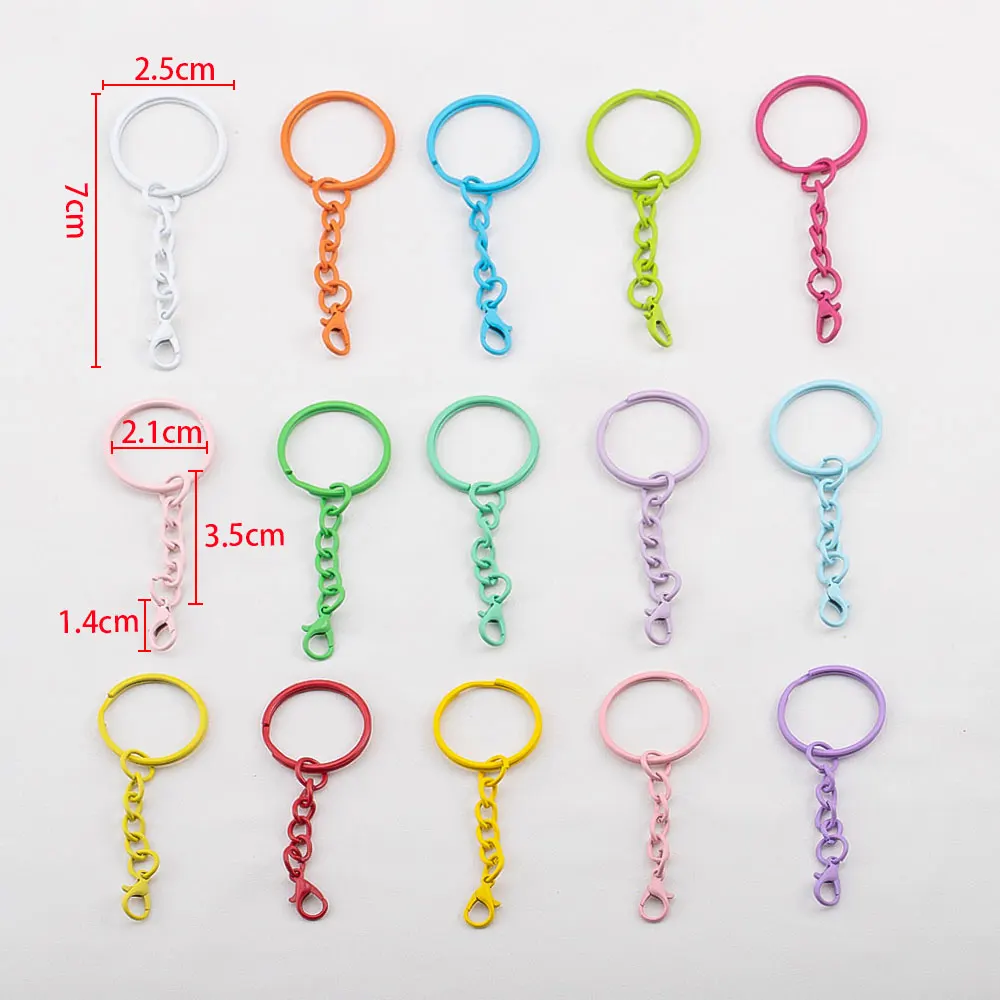 10 Stück bunte Schlüsselanhänger aus Legierung mit Karabinerverschlüssen für DIY-Schlüsselanhänger, Taschenanhänger, Schmuckherstellung, Zubehör – Detail 9