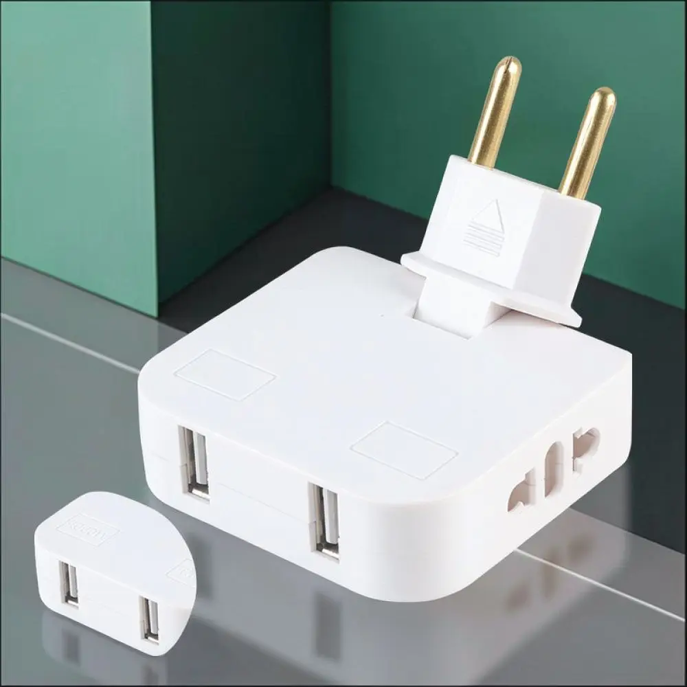 Portable European Plug Adapter 180 Degree Rotating Socket For Travel Business Power Converter EU Standard Wall Connector