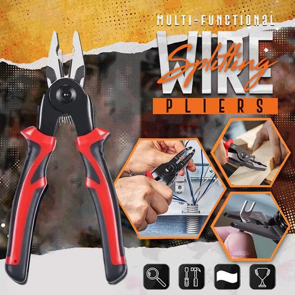 Delixi Multifunctional 5 In 1 Pliers Steel Wire Pliers Wire Stripping Pliers Interchangeable Special For Electricians P1q9