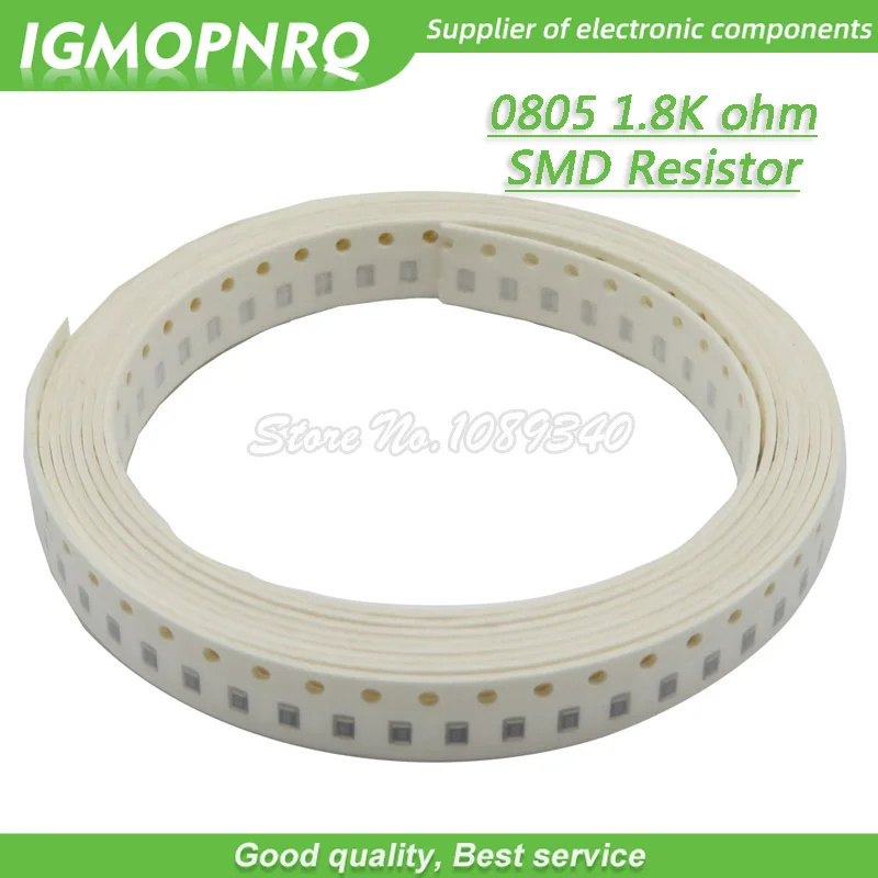 300pcs 0805 SMD Resistor 1.8K ohm Chip Resistor 1/8W 1.8K 1K8 ohms 0805-1.8K