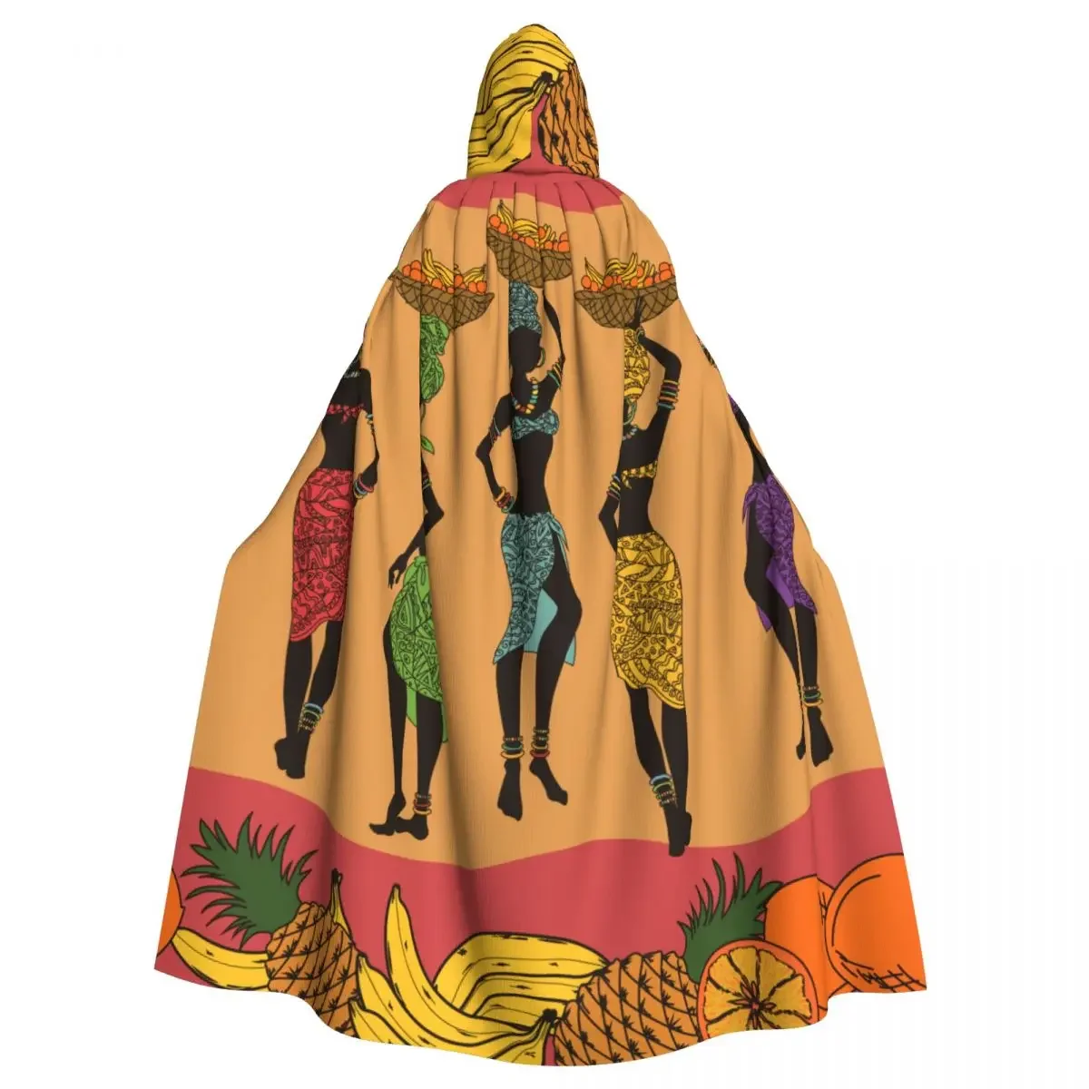 African Fruits And Street Unisex Witch Party Reversible Hooded Adult Vampires Cape