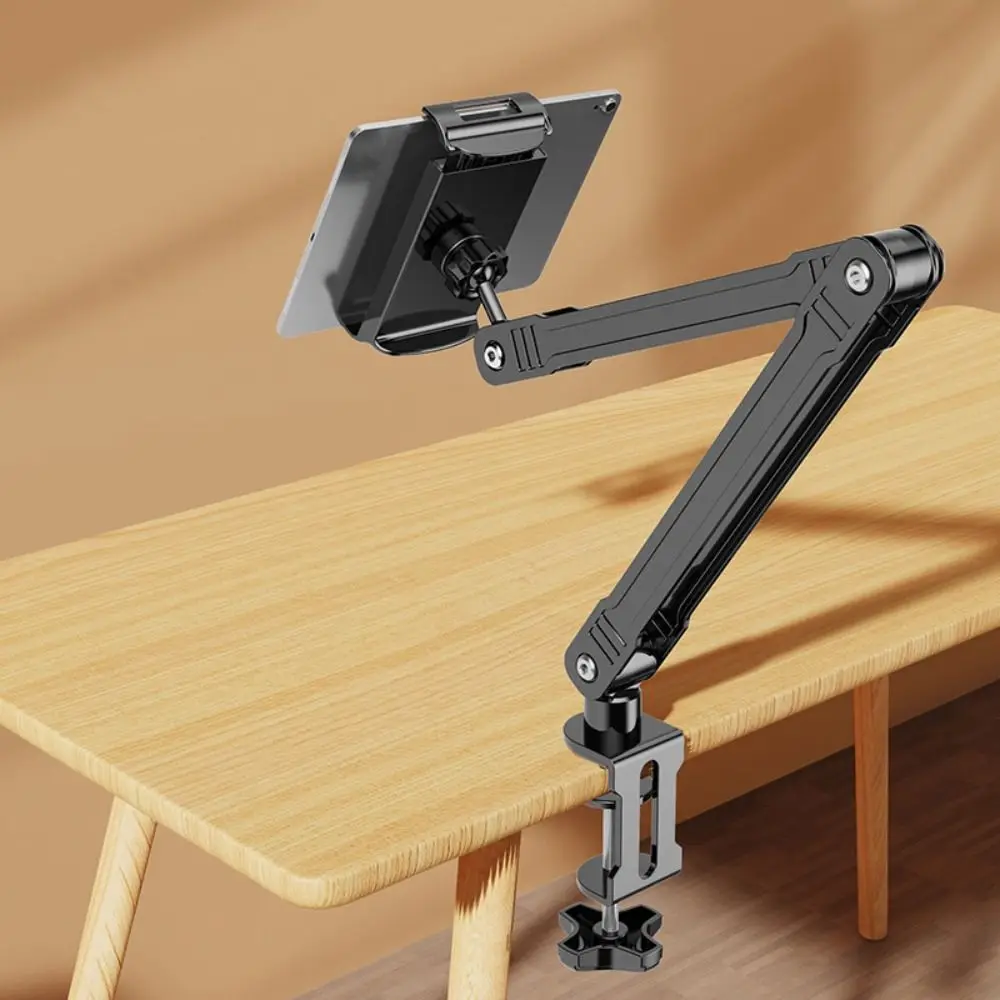 

Practical Adjustable Foldable Tablet Holder Long Arm Alloy 360 Degree Rotatable Stand Sturdy Desktop Tablet Stand Desktop