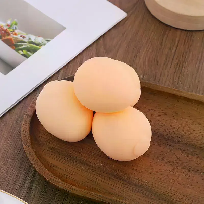 

Realistic Fake Squishy Egg Toys Soft Stress Relief Texture For Kids Pretend Play Kitchen Props Party Favors