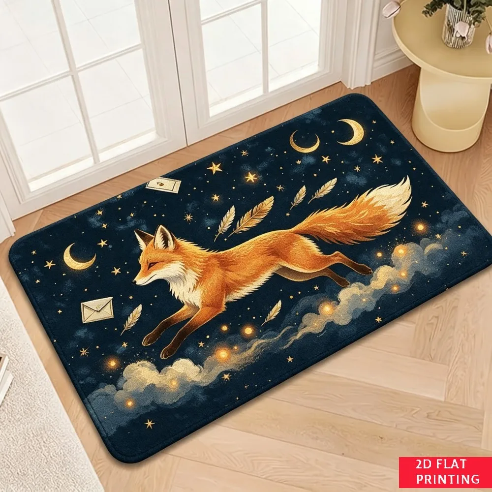 Starry Whale Fantasy Entrance Rug Moon Envelope Starry Sky Print Non Slip Soft Carpet For Dreamy Bedroom Bathroom Home Decoratio