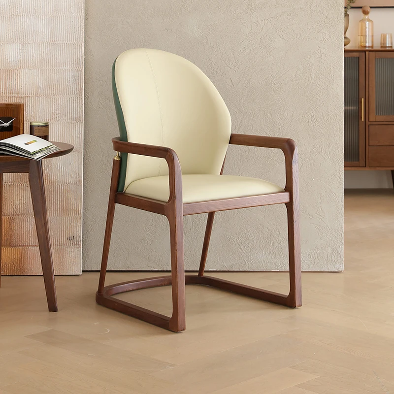 Designer Wood Dining Chairs Modern Simple Luxury Nordic Backrest Hotel Aesthetic Design Elegant Sillones Modernos Home Furniture