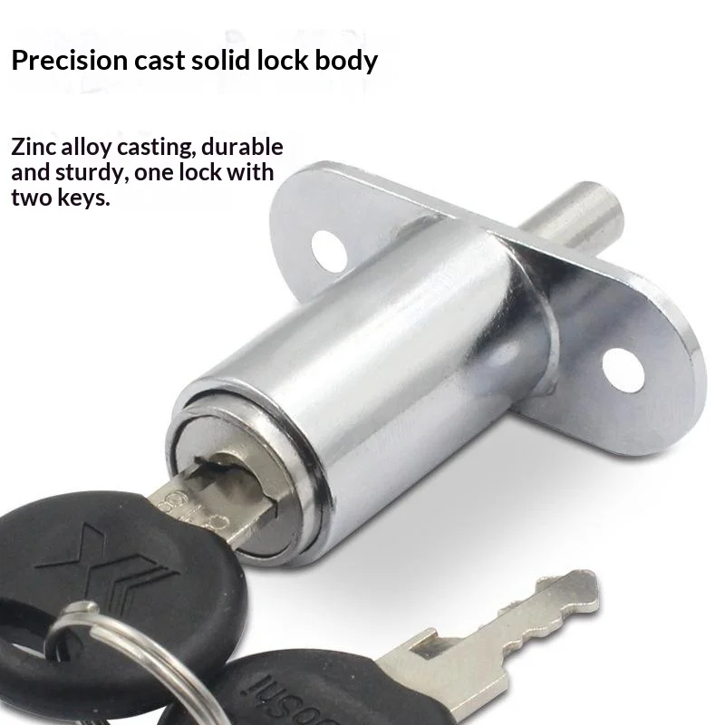 【S】Press Type Sliding Door Lock Zinc Alloy Plunger Lock For Cabinet Drawer And Wardrobe Security