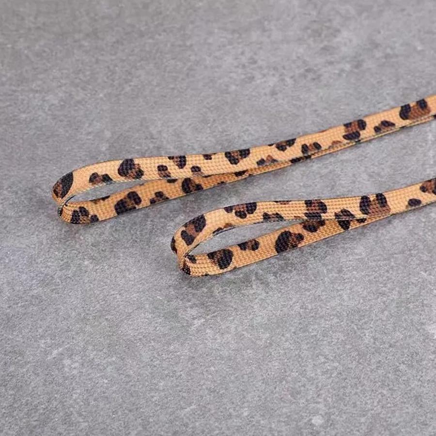 رقيقة شقة ليوبارد البقرة طباعة التمويه أربطة الأحذية Shoestring 1 P 47 Ih