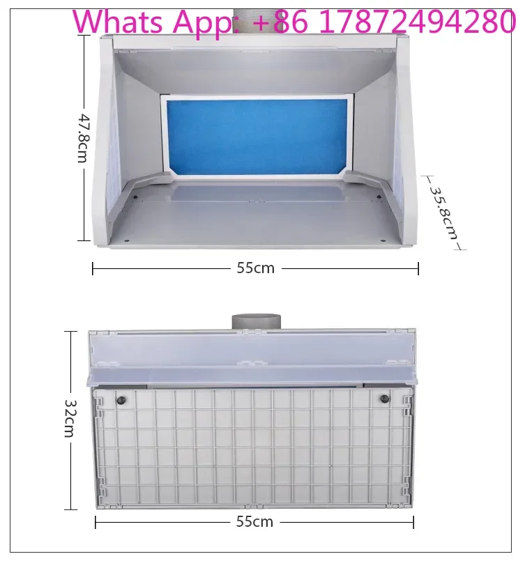 Portable Home Airbrush Spray Booth Kit with Hose, Airflow 9m/s