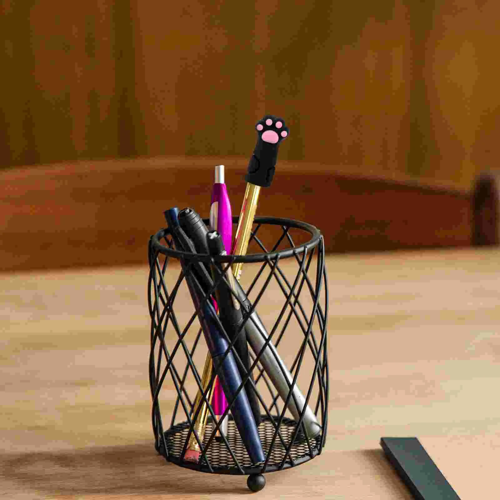 6 Pcs Pen Case Pencils Students Stationery Silicone Protectors Covers Cat Claw Caps Silica Gel Adorable Child Cartoon