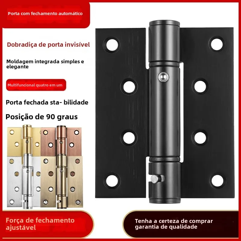 Vanzlife Dobradiça de fechamento automático para porta invisível, porta de madeira escura, mola mais próxima, posicionamento de rebote automático para melhoria da casa