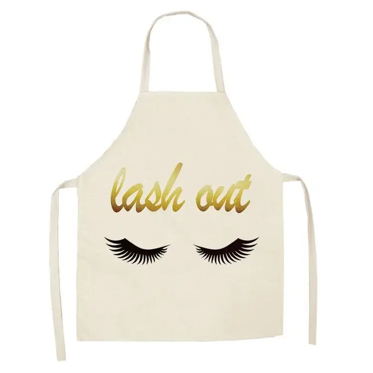 European and American Creative Eyelash Eye Shadow Apron Sleeveless Cotton Linen Kitchenware Baking Antifouling Clothes Apron