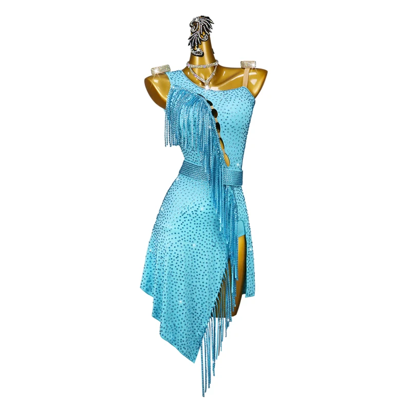 Latin Dans Jurk Sportkostuums Stage Performance Outfit Voor Vrouwen Meisjes Kleding Sets Dancewear Avond Volwassen Partij Sexy Rok - afbeelding 2