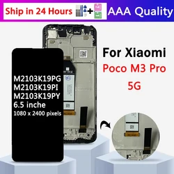 6.5 inch For Xiaomi Poco M3 Pro LCD Display Touch Screen Digitizer For Poco M3 Pro 5G M2103K19PG M2103K19PI Screen With Frame