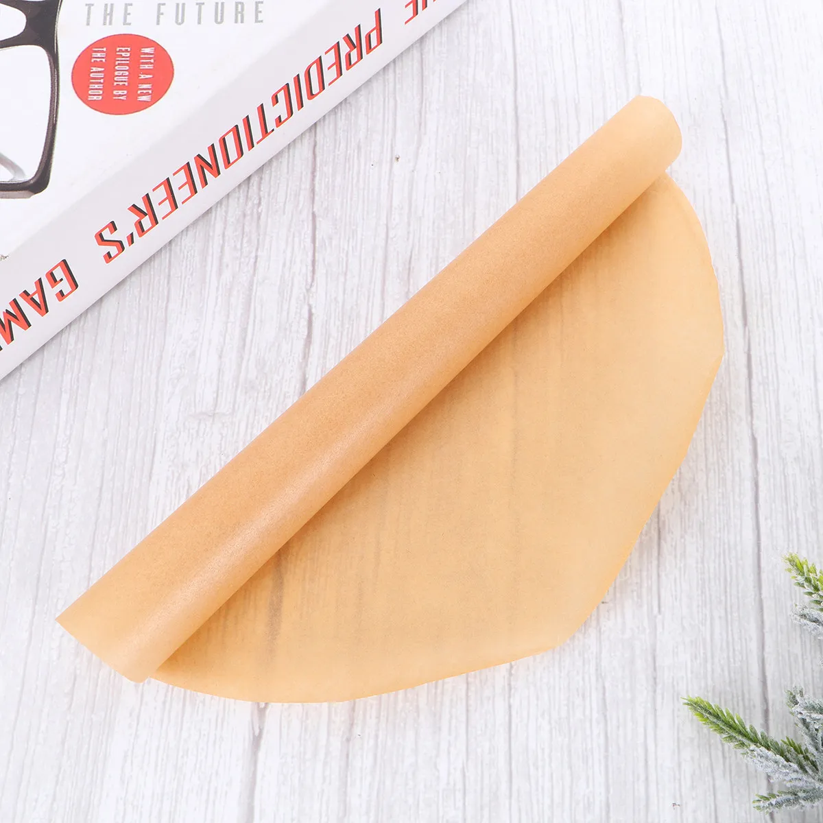 100Pcs Round Barbecue Paper 9.5 Inch Non-Stick Double-Sided Silicone Parchment Paper Baking Sheets Baking Steaming Oven Air