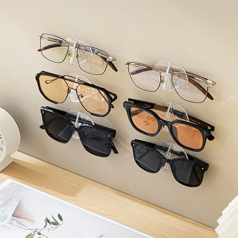 Transparent Glasses Rack Easy-To-Install Plastic Adjustable Storage Rack Space-Saving Sunglasses Rack for Office