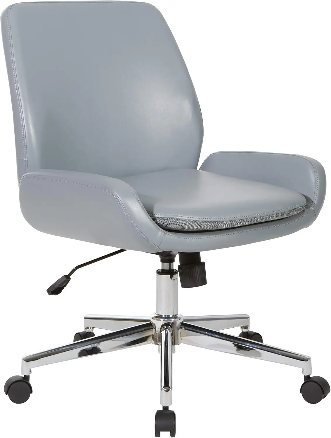 

Office Star Executive Modern Mid-Ba Swivel Chair With Chrome Finish Base, Charcoal Grey