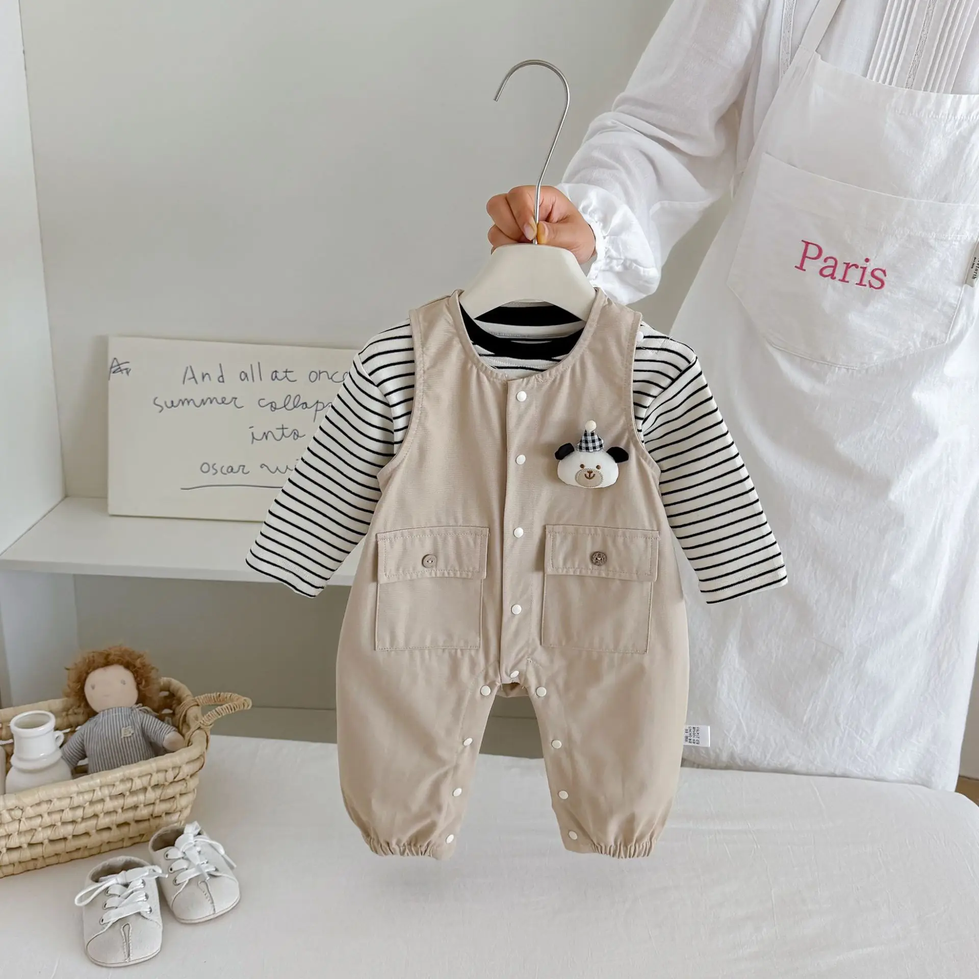 2026-new-fall-boys-overalls-romper-toddler-cartoon-pocket-wide-strap-jumpsuit-korean-style-baby-romper