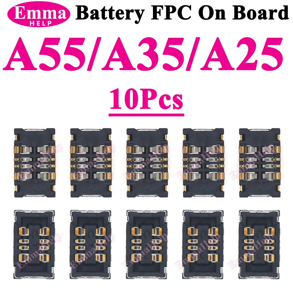 10Pcs Battery FPC Connector Flex Clip For Samsung A55 A35 A06 A15 A54 A34 A53 A23 A13 A14 A52 A32 A12 A52s A30s A70s A50s A51