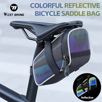 WEST BIKING Colorful Reflective Bicycle Saddle Bag 1.8L Waterproof Bike Tail Bag Tools Storage Bag MTB Road Cycling Accessories