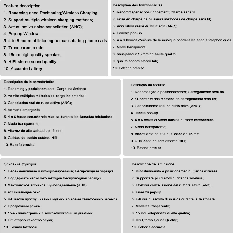 Airs Pro ANC écouteur sans fil Bluetooth casques Pro 2 suppression Active du bruit charge sans fil TWS écouteurs pour Android IOS