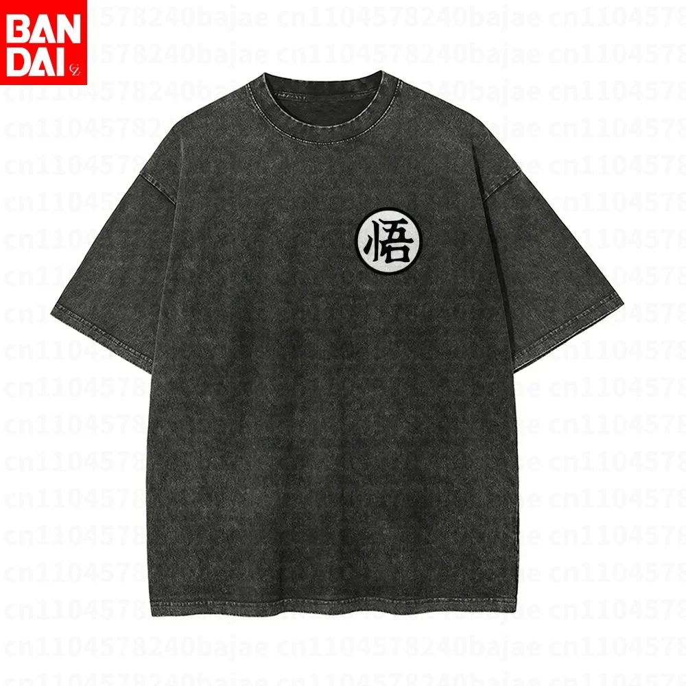 Camiseta con estampado de la portada de Anime Dragon Ball, Little Goku y Bulma, informal, de manga corta, de algodón, holgada, vintage, para hombre y mujer