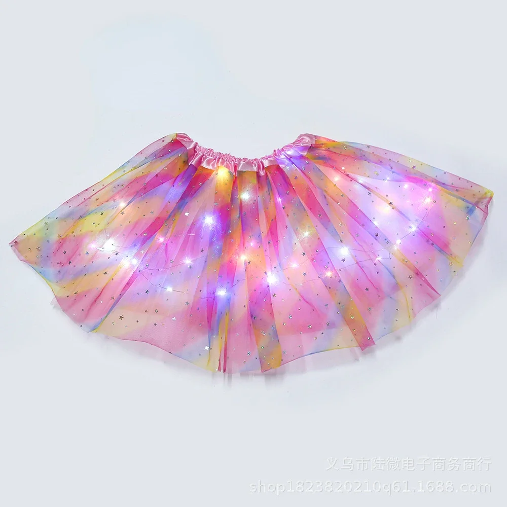 Jupe tutu superposée pour femme adulte, couleurs arc-en-ciel, lumières LED, tulle moelleux, sexy, club, fête, festival, Halloween